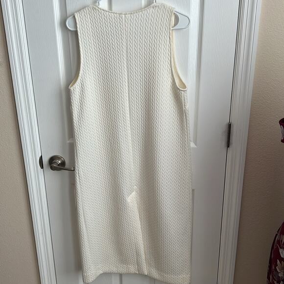 BCBGeneration Sleeveless Vest Duster Pockets Cream Textured XS - Picture 6 of 11